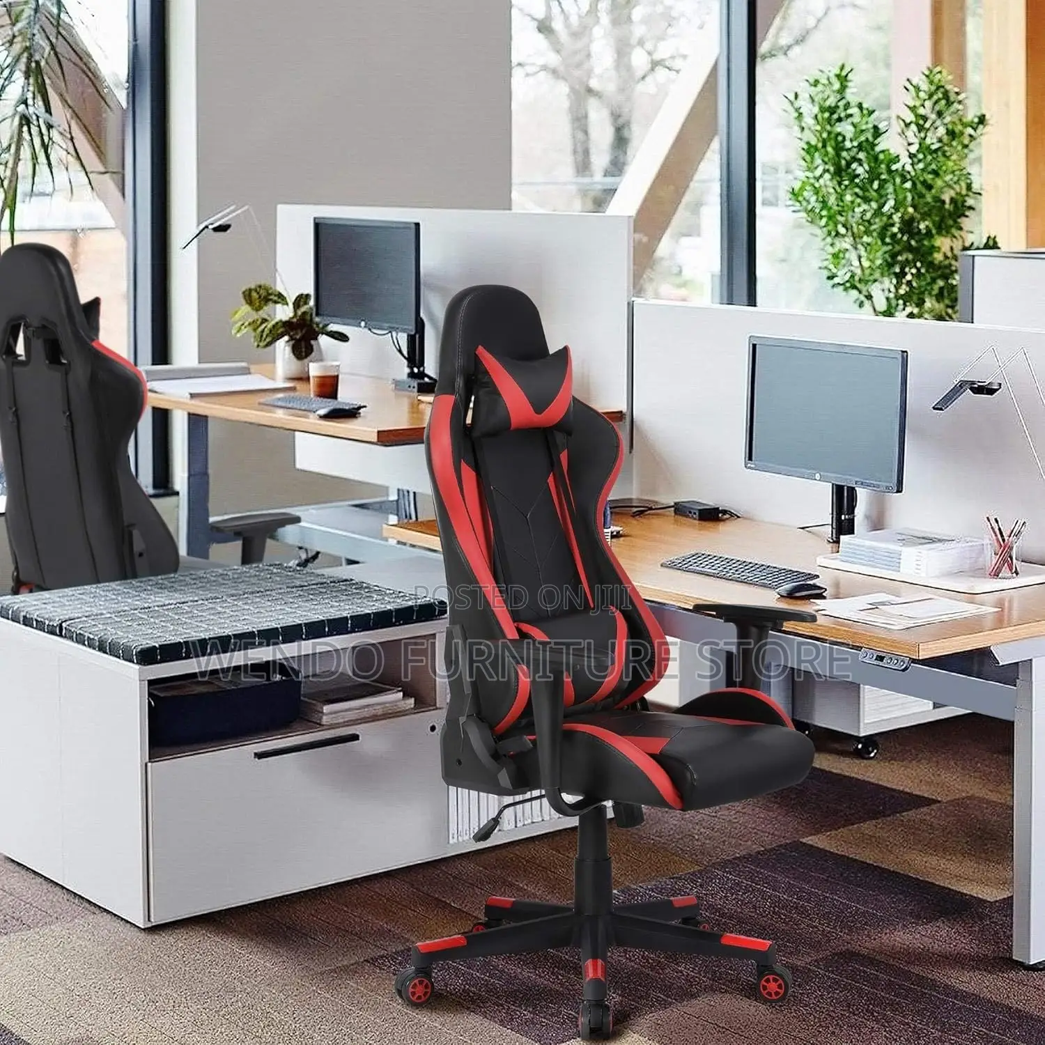 Office Chairs; Ergonomic Adjustable Leather Gaming Chairs