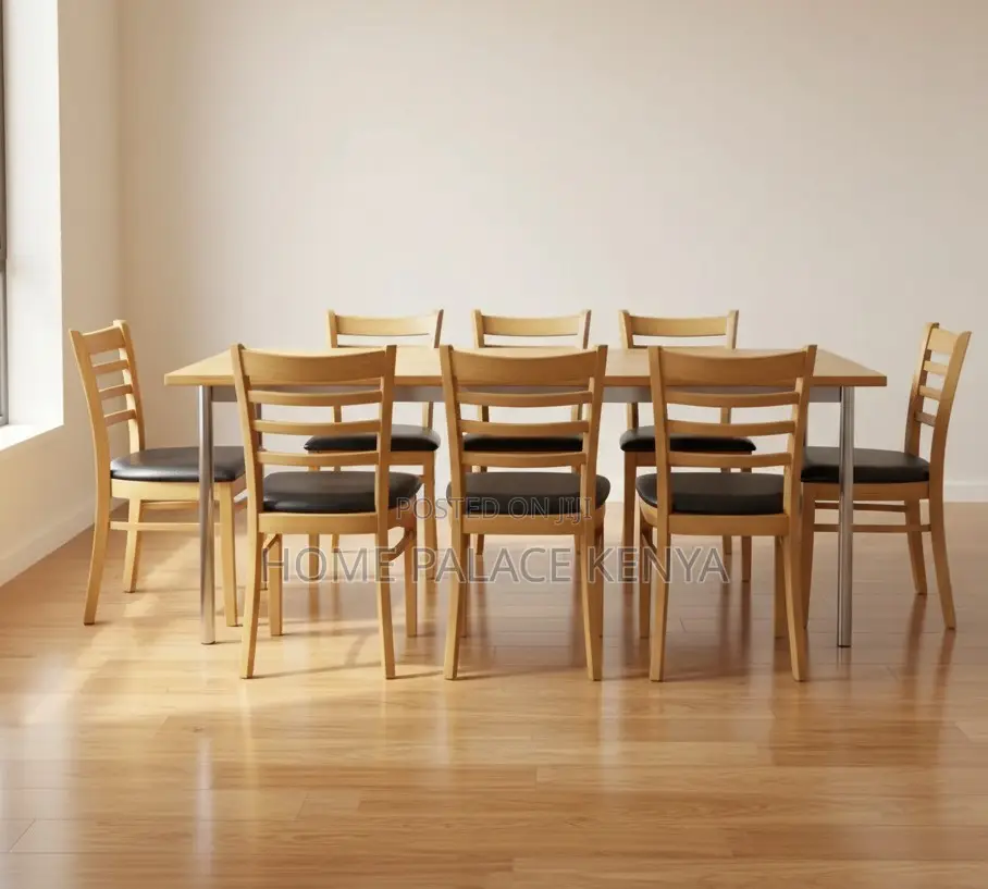 Home Chair: Armless Leather Padded Vintage Wooden Chair