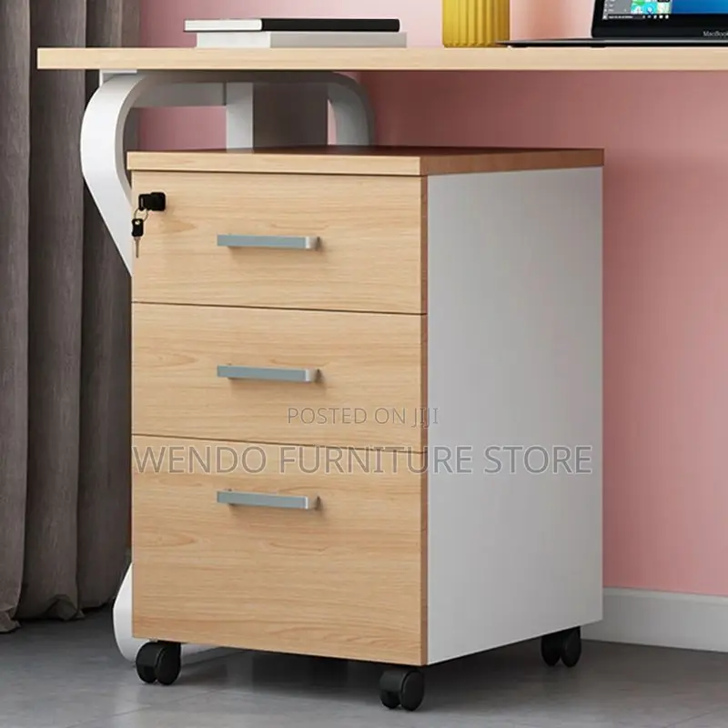 Office Cabinet; Three Drawers Wooden Pedestal Cabinet