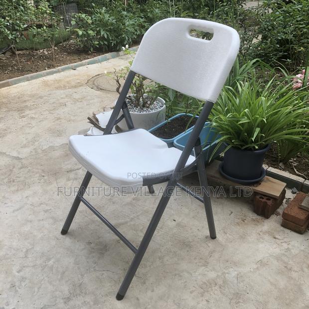 Foldable White Plastic Home Chair. - thumbnail 2