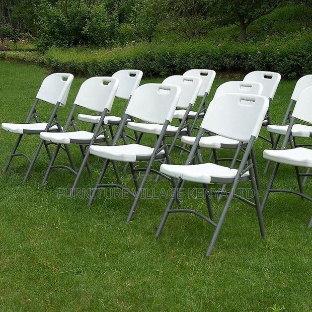 Foldable White Plastic Home Chair. - thumbnail 5