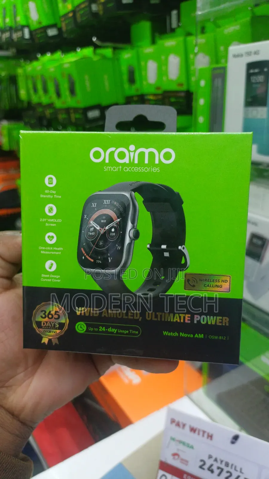 Oraimo Watch Nova Am – Large Amoled Screen, Calls Notifications
