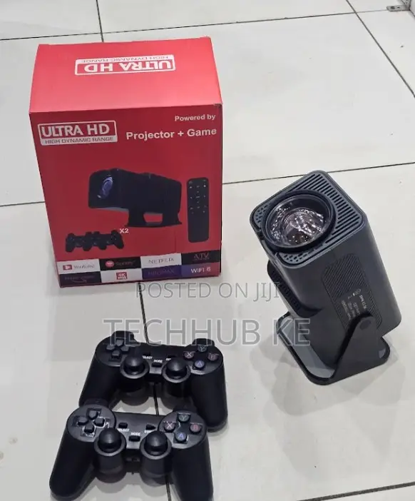 Hy320 Smart Projector With Wireless Controllers | Wifi 6 Android Tv