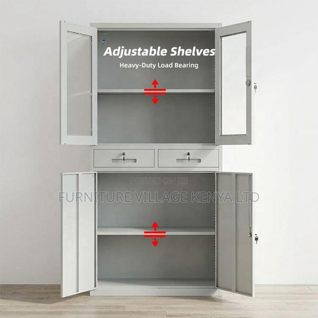 Modern 2-Door File Cabinet With Drawer's - thumbnail 4