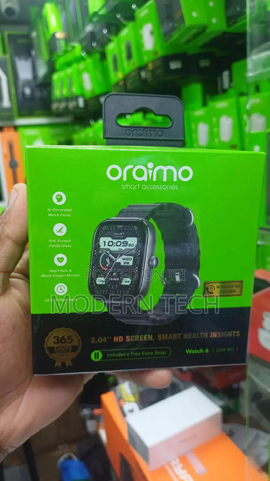 Oraimo Watch 6 Premium Smart Watch for Android iPhone.