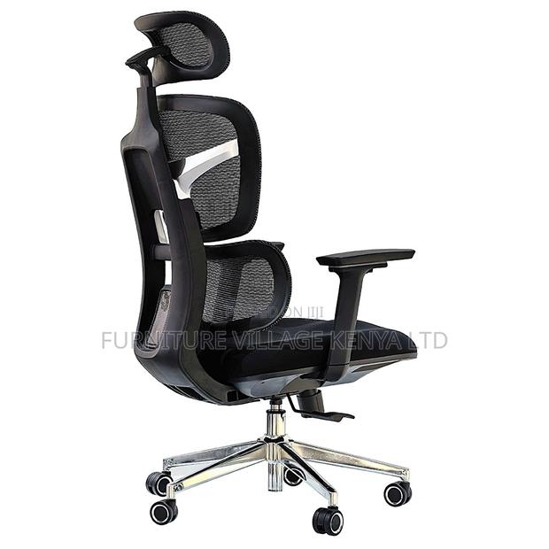 Black Orthopedic Swivel Office Chair. - thumbnail 2