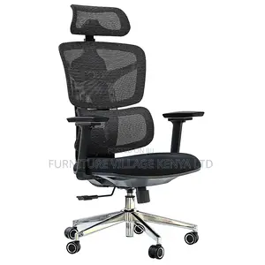 Black Orthopedic Swivel Office Chair.