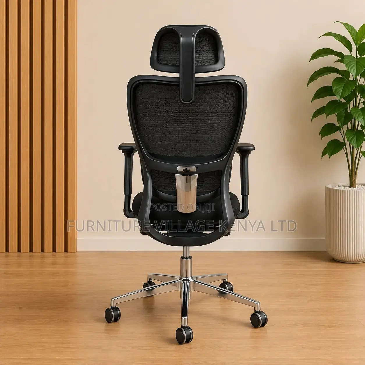 Black Orthopedic Swivel Office Chair.