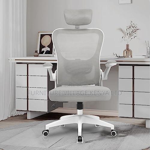 White Swivel Ergonomic Home Chair. - thumbnail 3