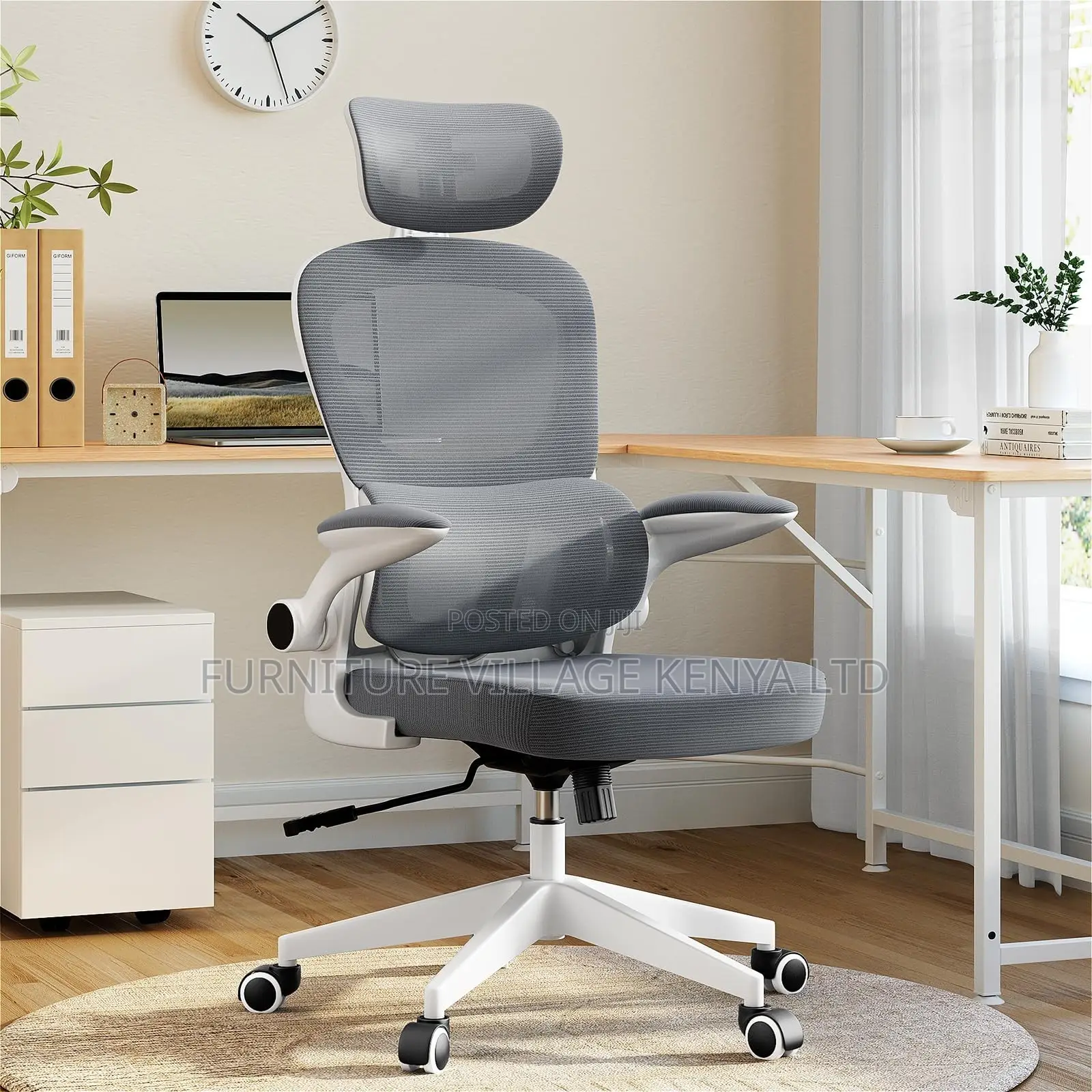White Swivel Ergonomic Home Chair.