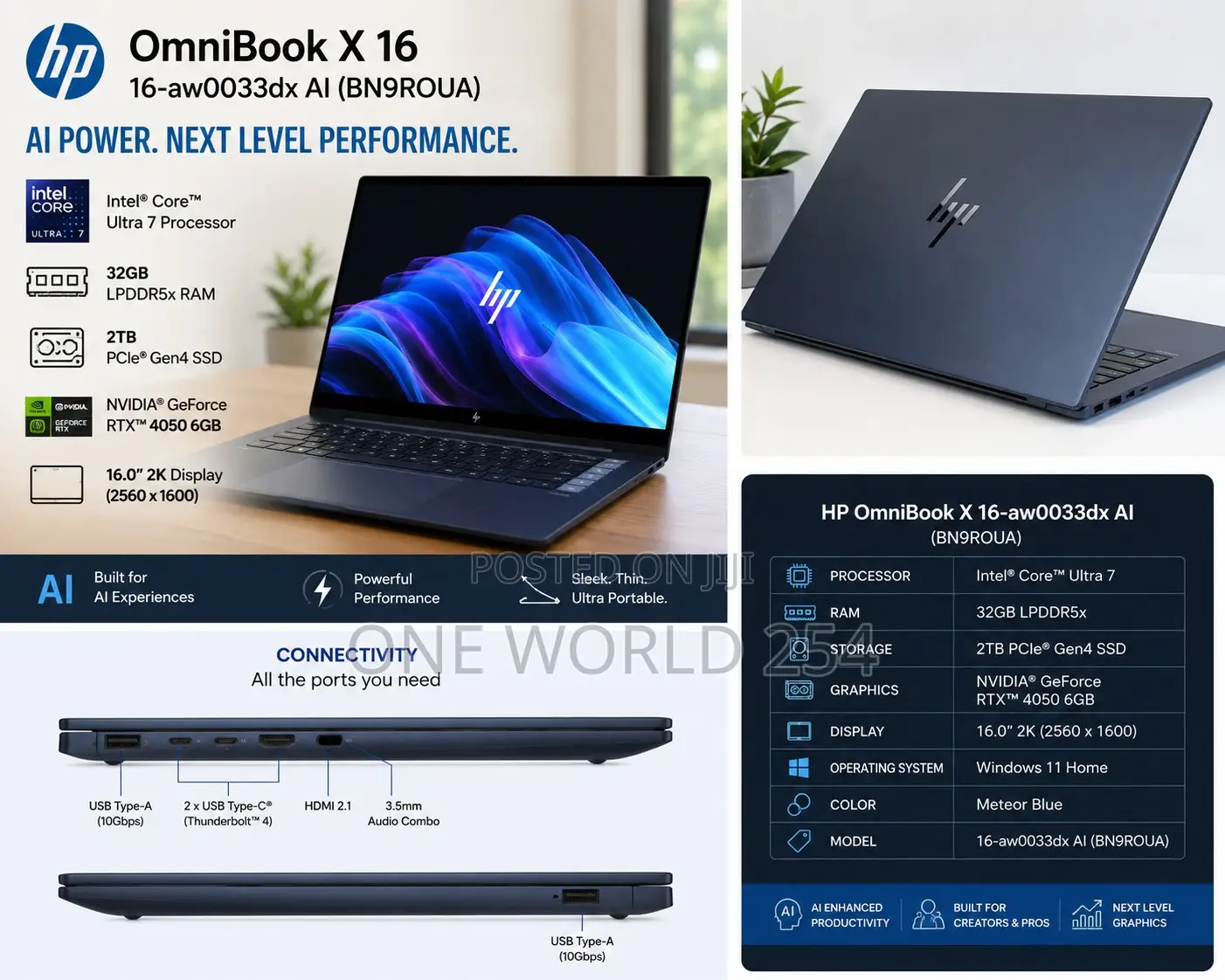New Laptop HP OmniBook X Flip 16" 32GB Intel Core Ultra 7 SSD 2T