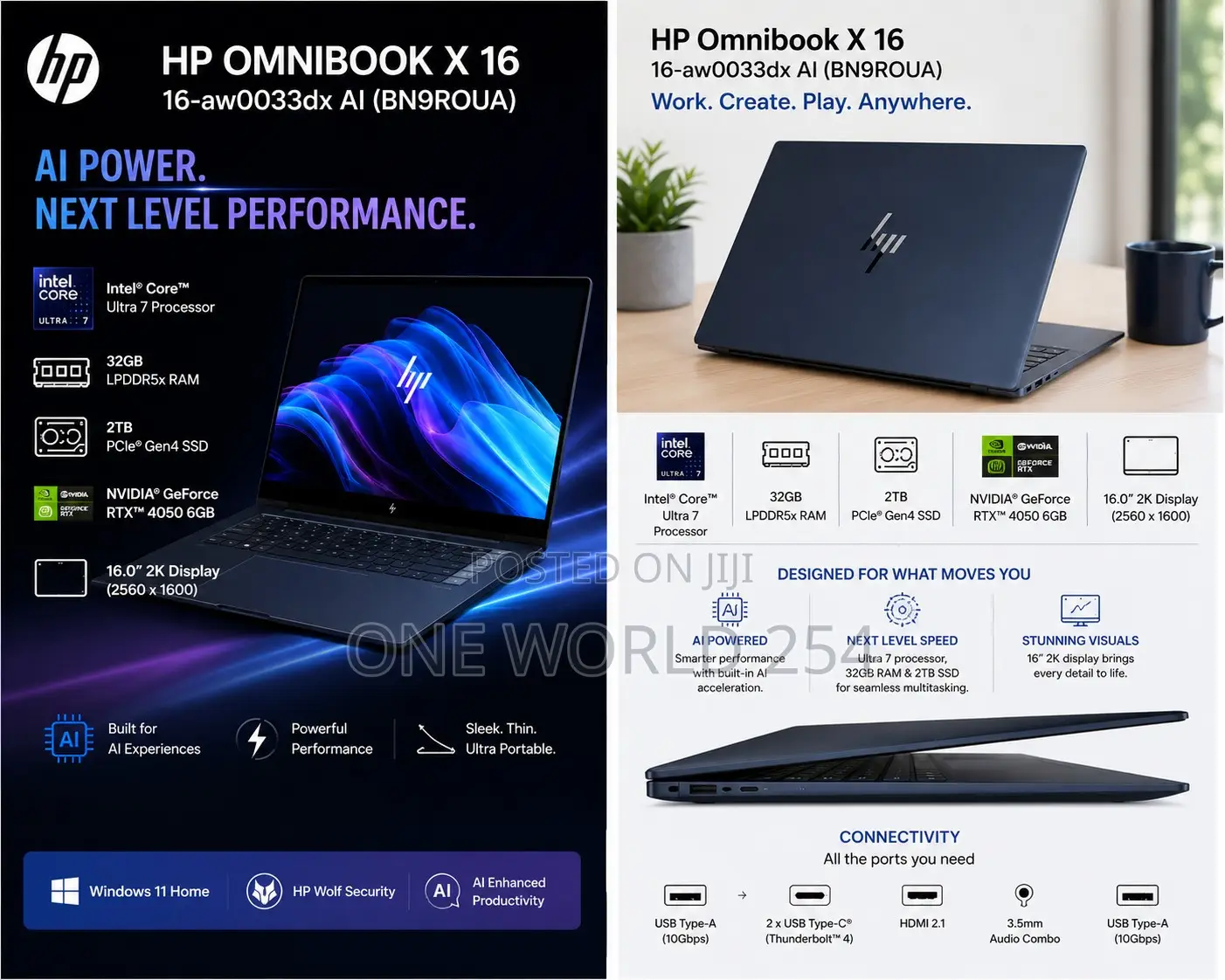 New Laptop HP OmniBook X Flip 16" 32GB Intel Core Ultra 7 SSD 2T