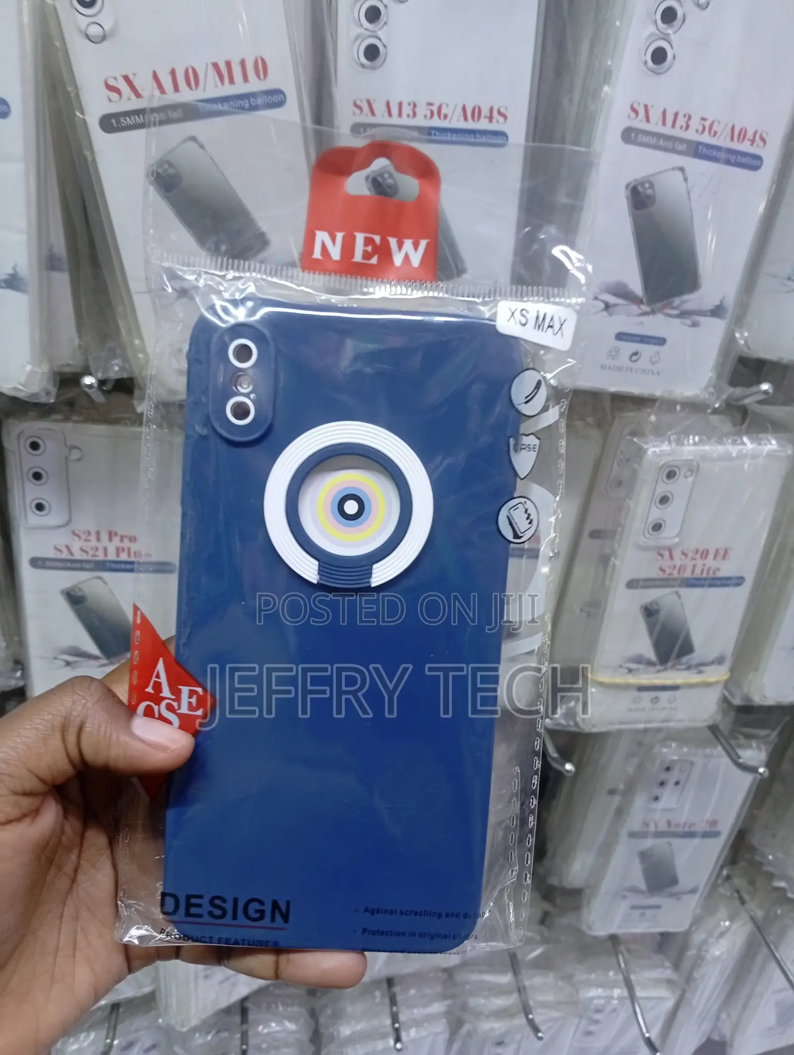iPhone Xs Max,Dark Blue Protective Case With Vertical Cutouts