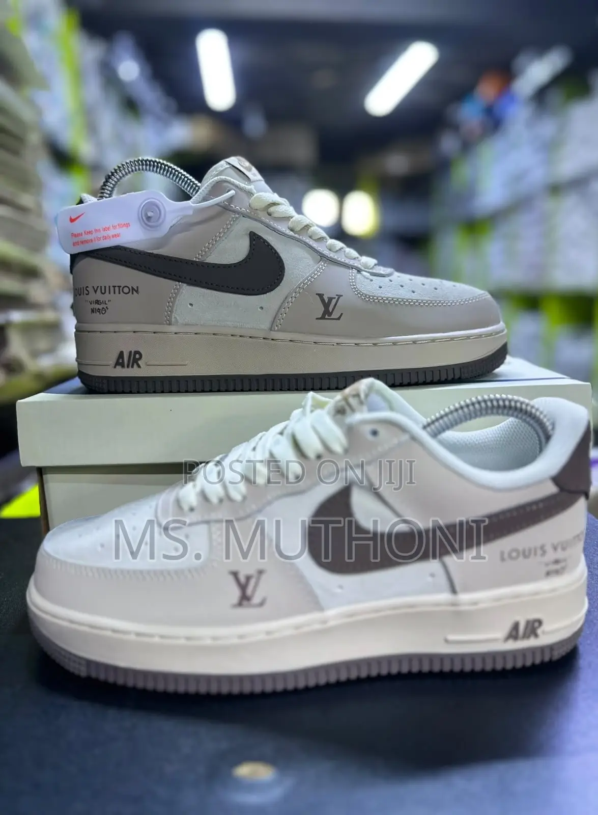 Unisex Casual Nike Air Force Virgil" Louis Vuitton Size 38-45