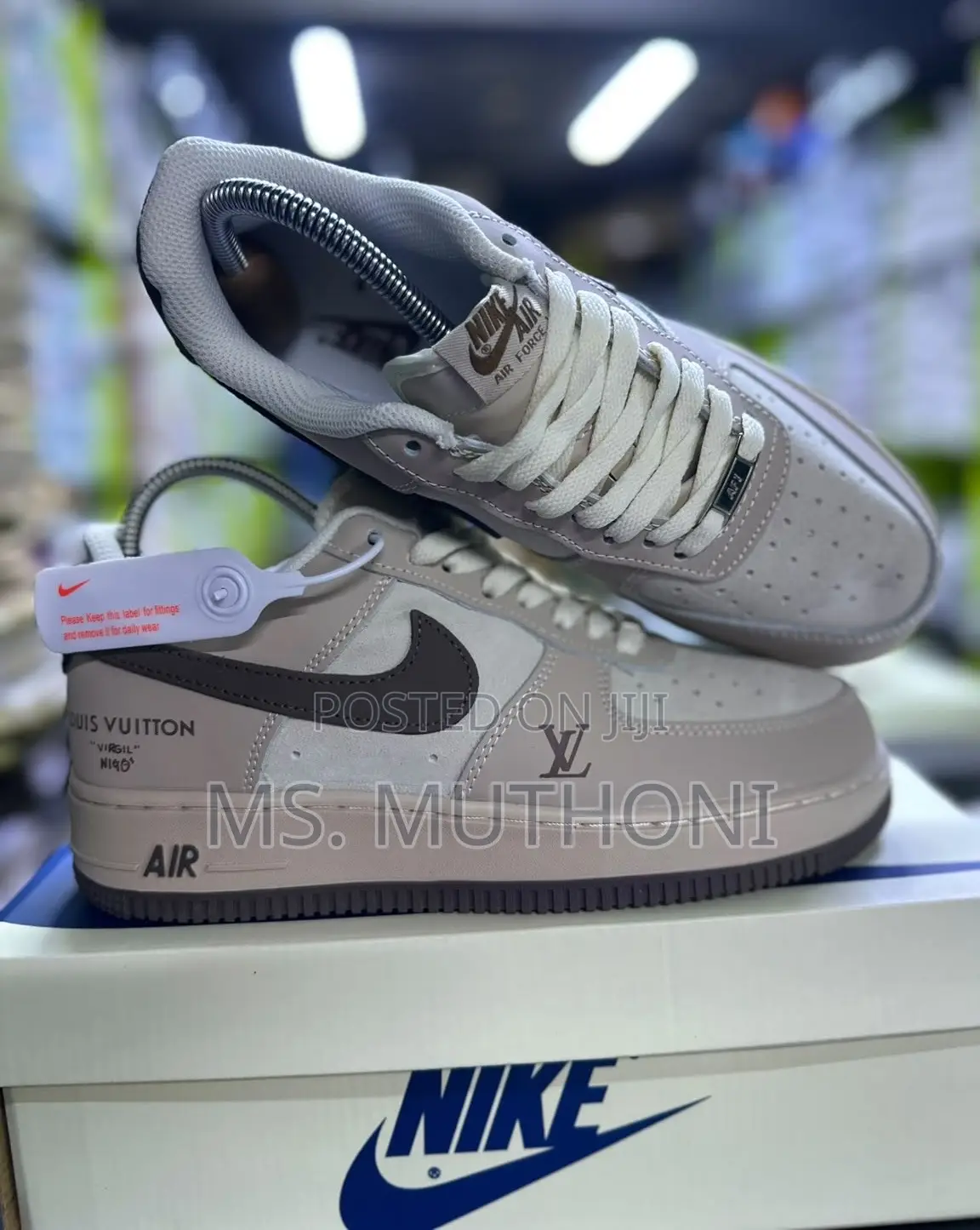 Unisex Casual Nike Air Force Virgil" Louis Vuitton Size 38-45