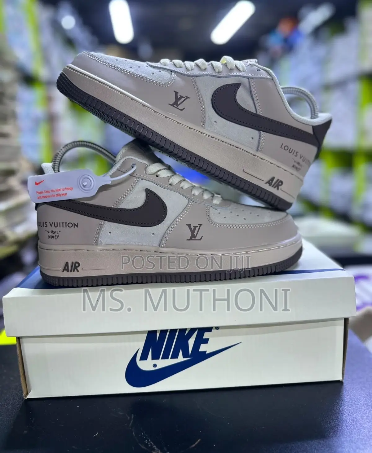 Unisex Casual Nike Air Force Virgil" Louis Vuitton Size 38-45