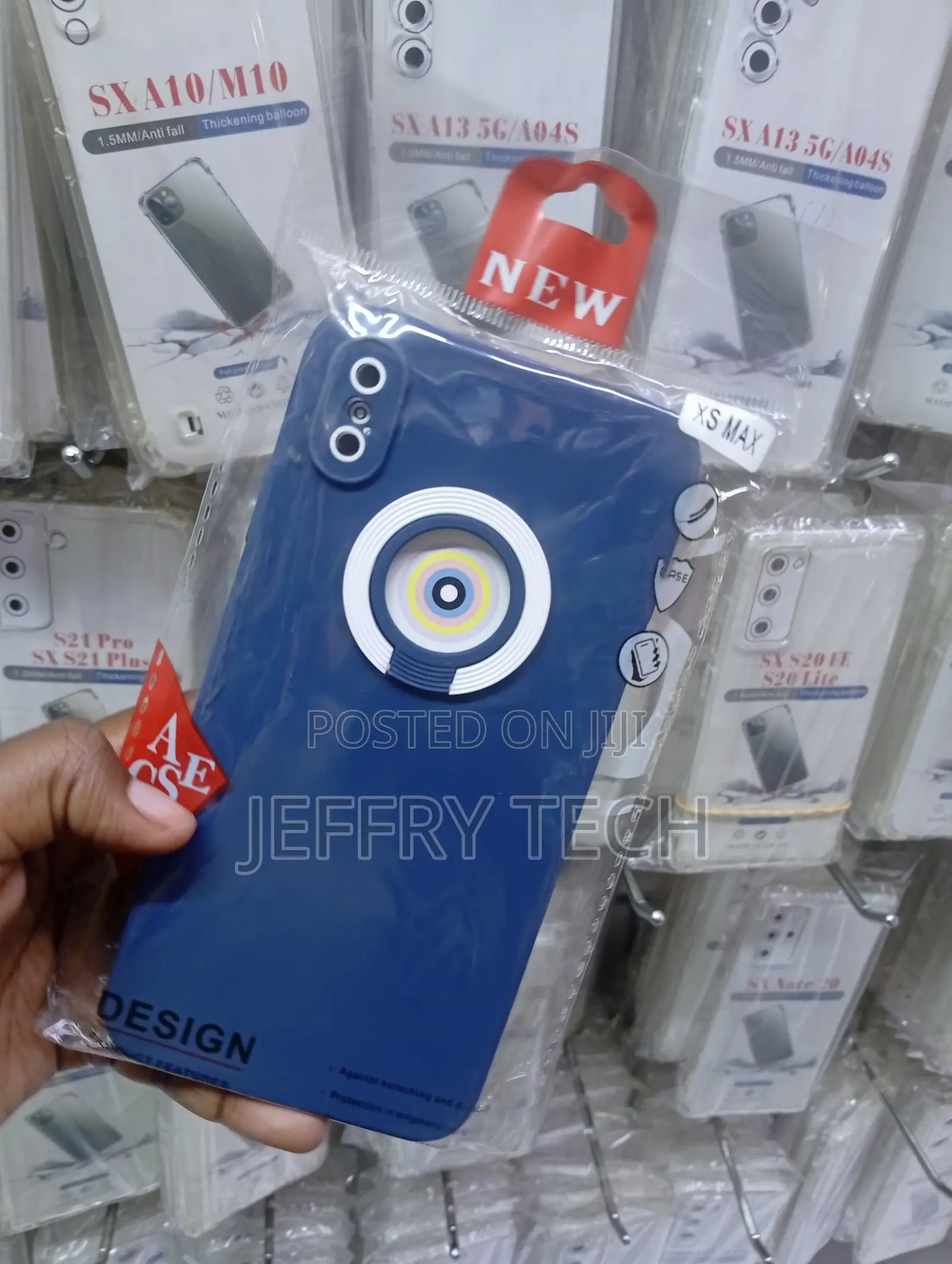 iPhone Xs Max,Dark Blue Protective Case With Vertical Cutouts