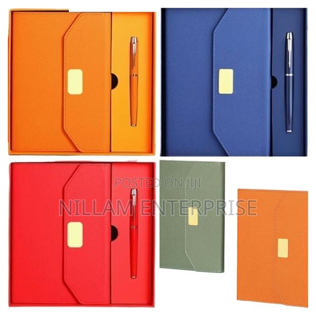 Leather-Bound Notebook With Button Closure - thumbnail 2