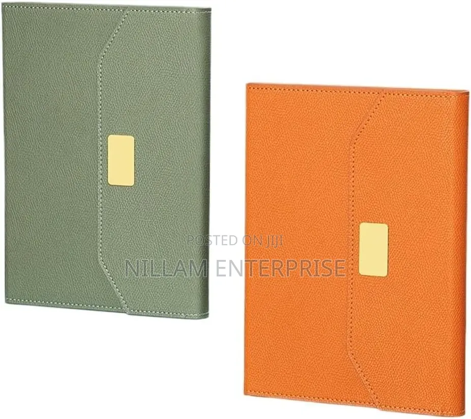 Leather-Bound Notebook With Button Closure