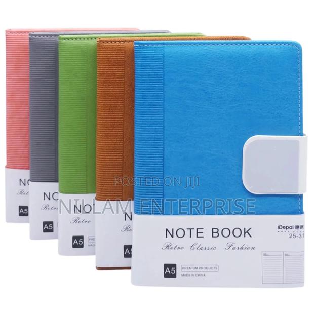 Leather-Bound Notebook With Button Closure - thumbnail 2