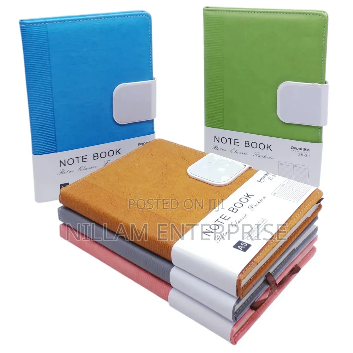 Leather-Bound Notebook With Button Closure