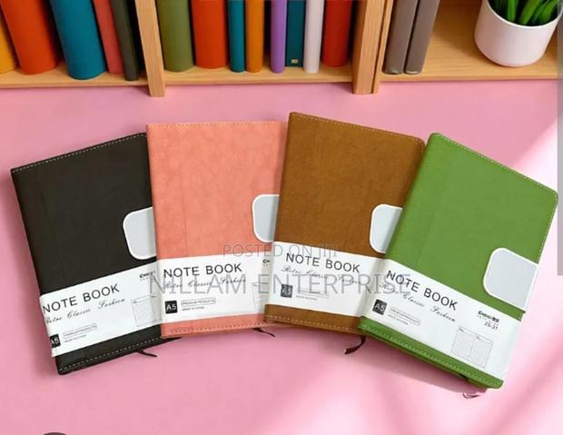 Leather-Bound Notebook With Button Closure - thumbnail 3