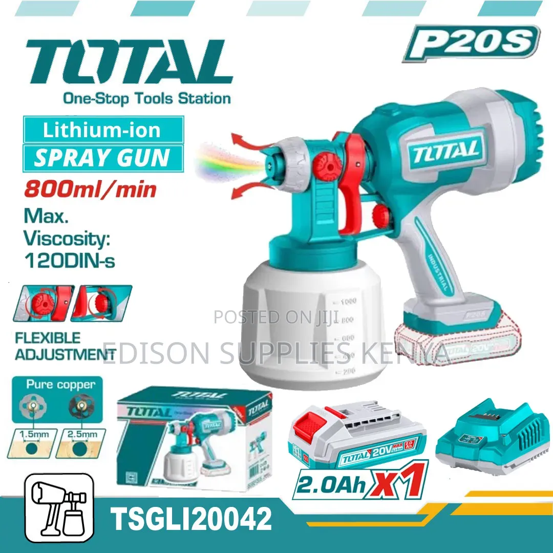 Cordless Spray Gun Total 20v Battery Rechargeable Paint Sprayer