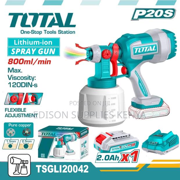 Cordless Spray Gun Total 20v Battery Rechargeable Paint Sprayer