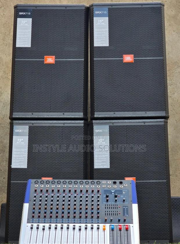 12 Channels Pro Powered Mixer - (4) JBL 15" Mid Speakers Sound System