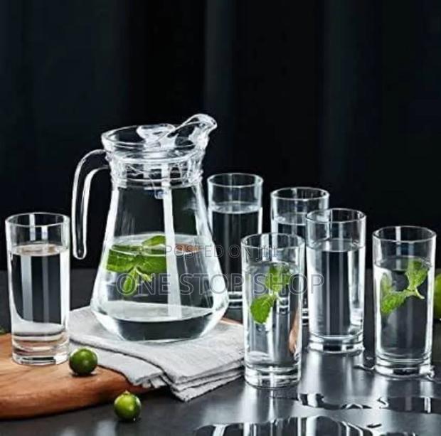 Dining Set 6pc Water Glasses With 1 Liter Jug
