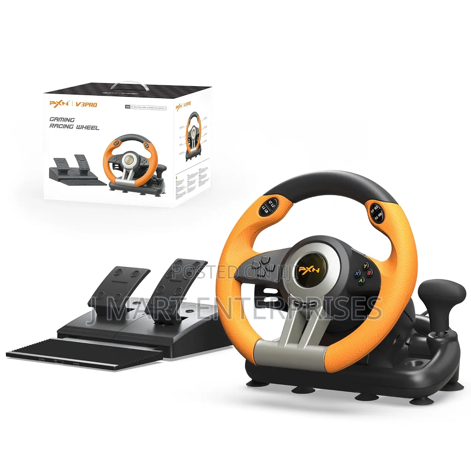 V3 Pro Gaming Steering Wheel for Pc, Ps4, Xbox Switch