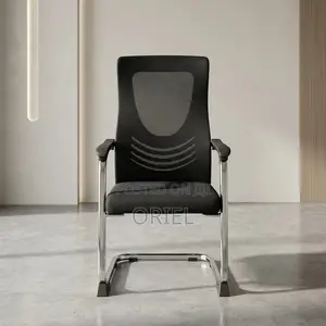 Office Chair : Breathable Black Mesh Office Visitor Waiting Chair