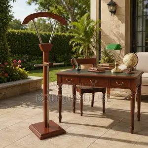 Dressers; Mahogany Home Office Deskside Coat Hanger