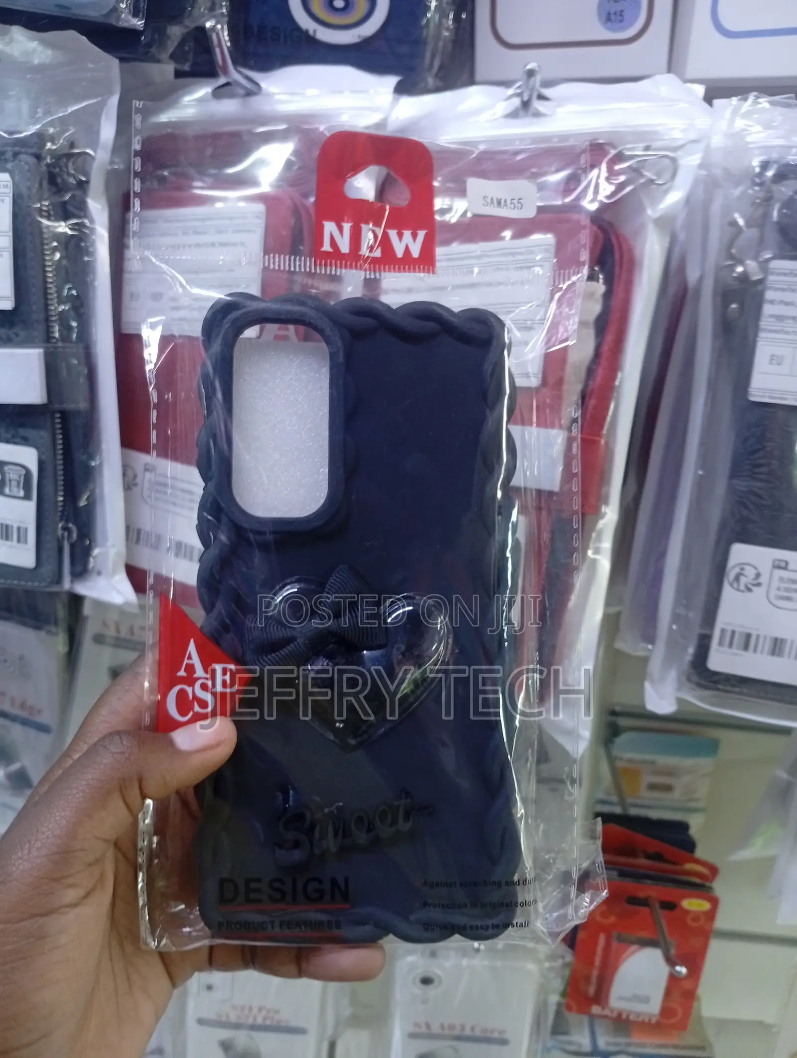 Samsung Galaxy A55 5g 3d Bow, and a Glittery Heart Emblem Case