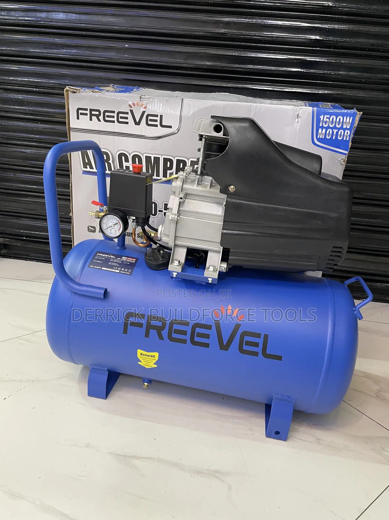 Freevel Portable 50l 1500w/2hp Electric Powered Compressor