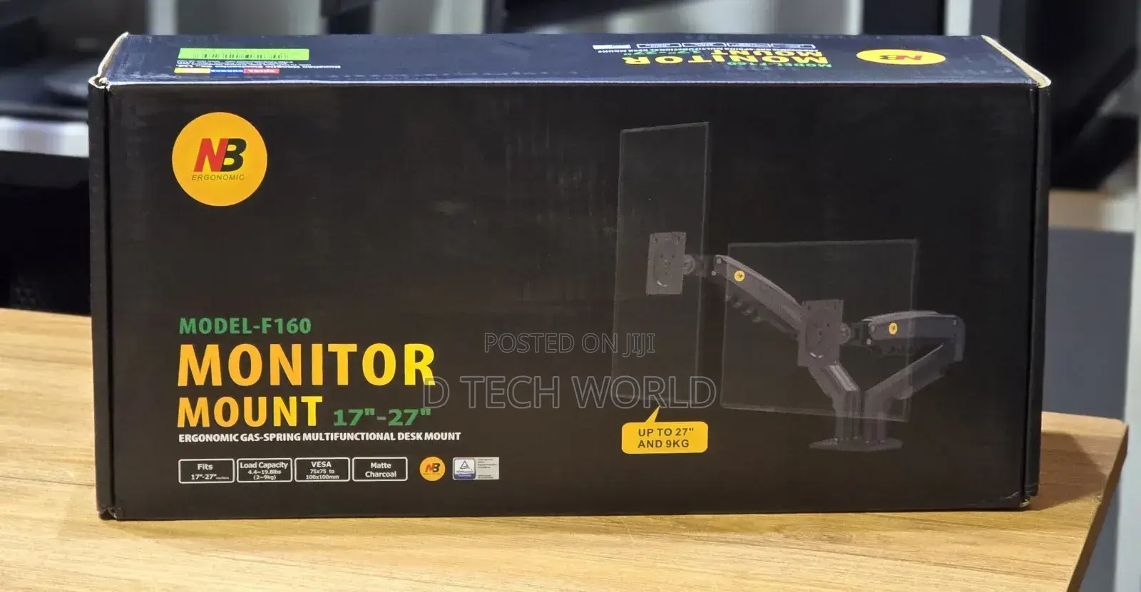 Nb Dual Monitor Mount Model -F160 Gas Spring Versa 75x75 /100×100