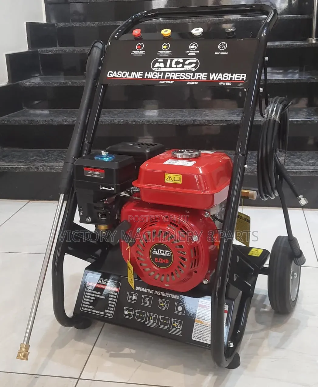 Apw850 Aico Japan Petrol Pressure Washer – 3400 Psi, 8.0hp Engine