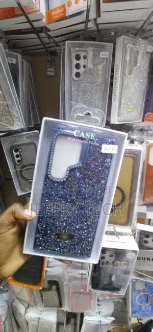 Samsung Galaxy S23 Ultra Blue and Silver Glitter Finish Case