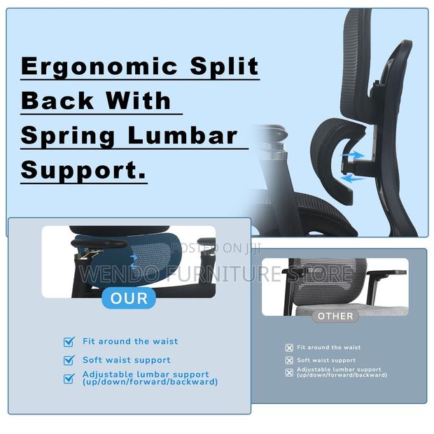 Office Chairs; Mesh Ergonomic High Backrest Chairs - thumbnail 6
