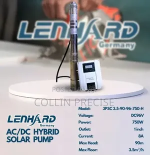 Lenhard Ac / Dc Hybrid Solar Submersible Pump 750w, Head 90 Mtrs, 1"