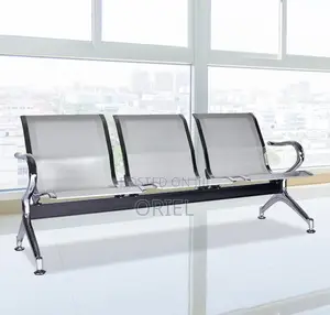 Office Bench : Heavy Duty 3-Link Steel Waiting Bench