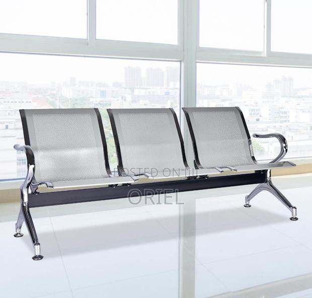 Office Bench : Heavy Duty 3-Link Steel Waiting Bench