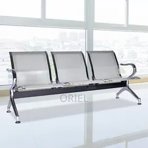 Office Bench : Heavy Duty 3-Link Steel Waiting Bench