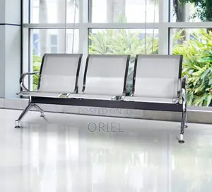 Office Bench : Heavy Duty 3-Link Steel Waiting Bench
