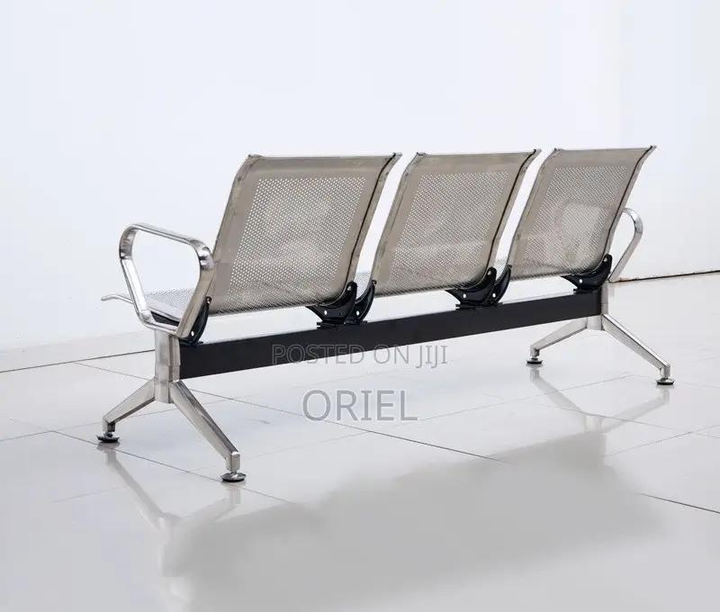 Office Bench : Heavy Duty 3-Link Steel Waiting Bench