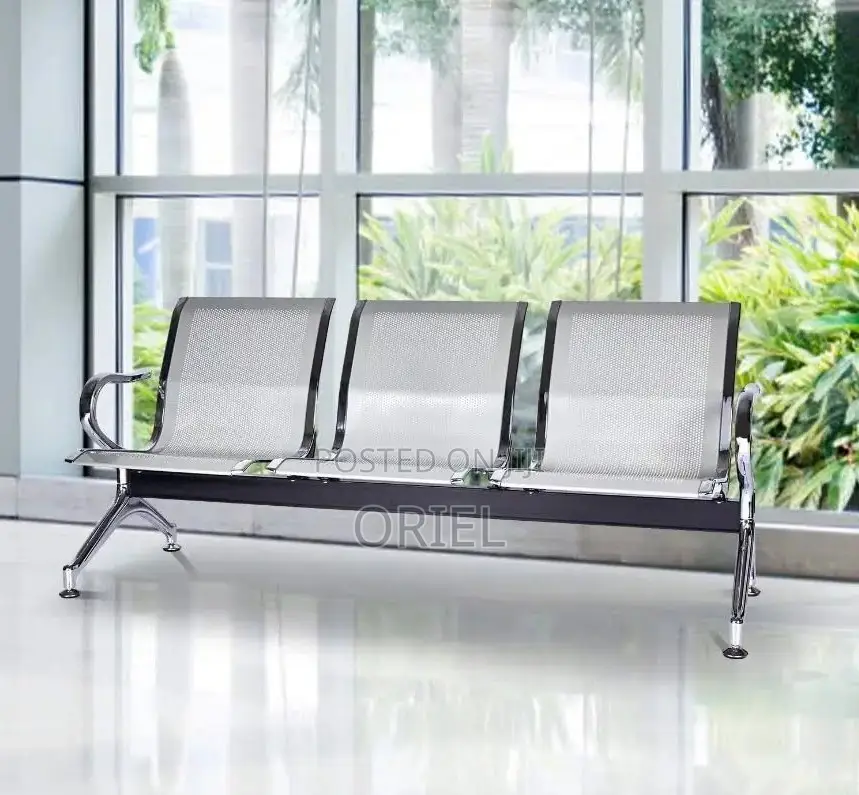 Office Bench : Heavy Duty 3-Link Steel Waiting Bench