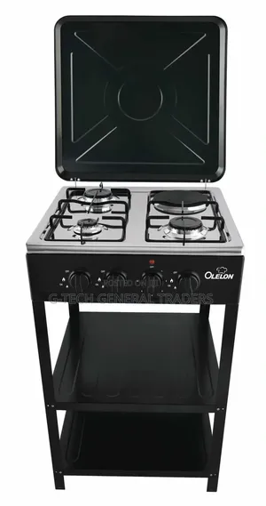 Olelon 3gas 1hotplate 50*55 Cooker With Storage Shelves