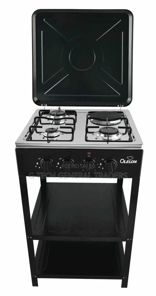 Olelon 3gas 1hotplate 50*55 Cooker With Storage Shelves