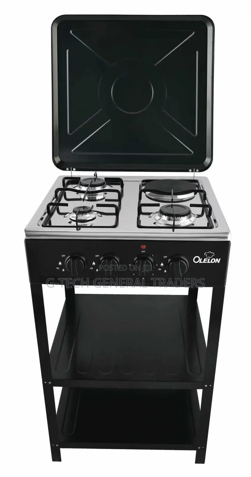 Olelon 3gas 1hotplate 50*55 Cooker With Storage Shelves