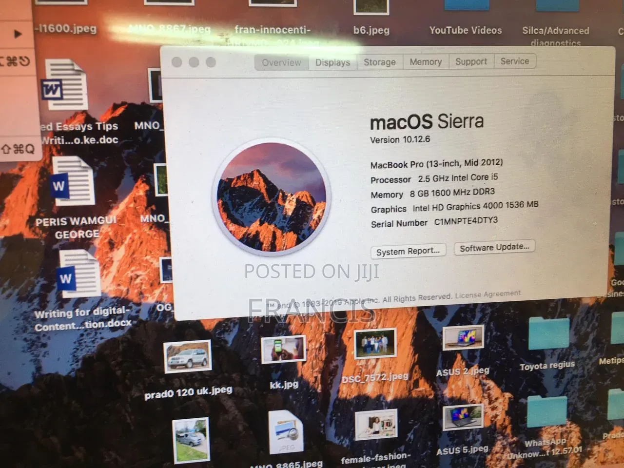 Laptop Apple MacBook Pro 2012 8GB Intel Core i5 HDD 1T